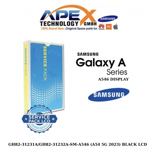  Samsung Galaxy A54 5G 2023 (SM-A546) Display module LCD / Screen + Touch Black GH82-31231A OR GH82-31232A