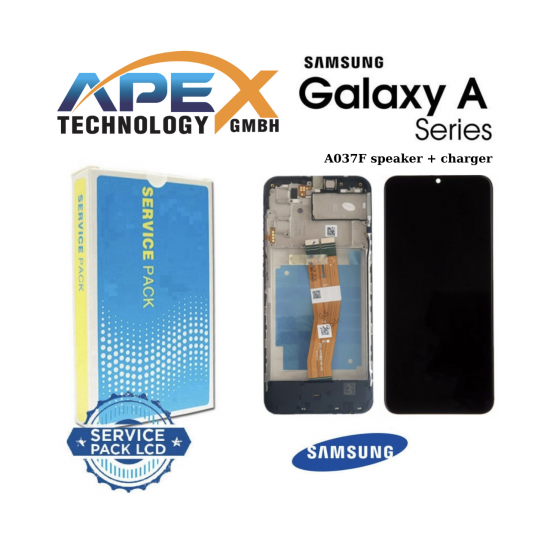 Samsung Galaxy A037F (A03s 2021) speaker + charger BLACK NON EU CODE (With Frame) Display module LCD / Screen + Touch GH81-21232A