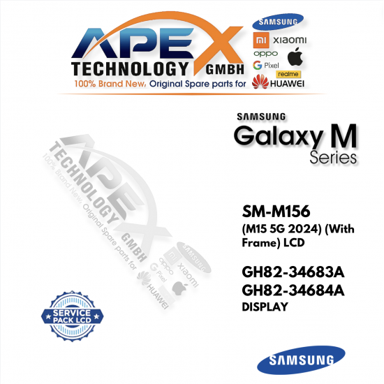 Samsung Galaxy M156 (M15 5G 2024) (With Frame) LCD / Screen + Touch GH82-34683A OR GH82-34684A