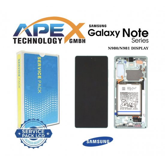 Samsung Galaxy SM-N980/N981 (NOTE20 2020) GREEN LCD + BTRY Display module LCD / Screen + Touch GH82-23504C OR GH82-23678C