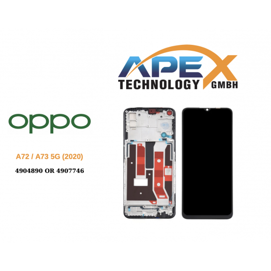 OPPO A72 / A73 5G (2020) BLACK LCD Display module LCD / Screen + Touch BLACK LCD 4904890 or 4907746