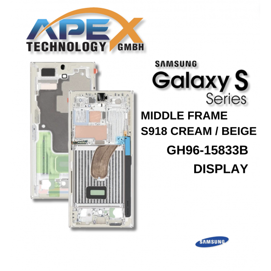 MIDDLE FRAME S918 (S23 Ultra 5G 2023) CREAM / BEIGE / Screen + Touch GH96-15833B