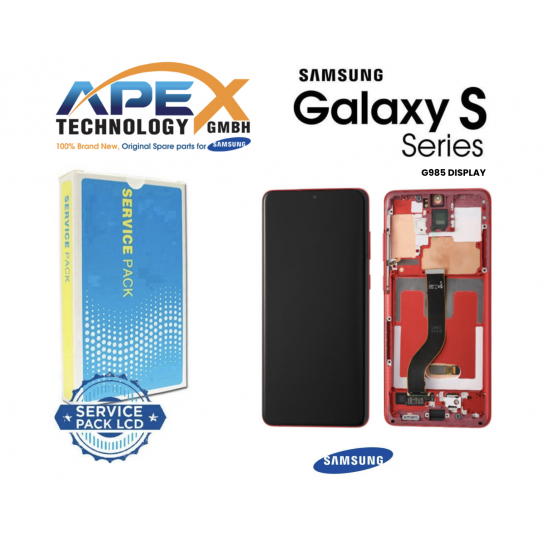 SAMSUNG GALAXY S20 PLUS 4G/5G 2020 (G985/G986) Display module LCD / Screen + Touch RED (NO CAMERA) LCD GH82-31441G OR GH82-31442G