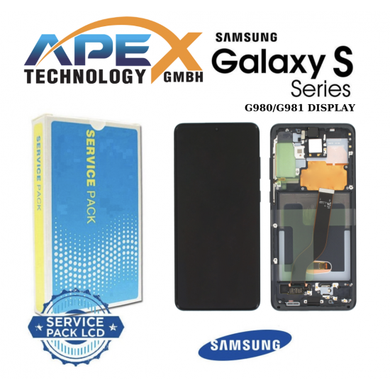 Samsung Galaxy SM-G980/G981 (S20 4G/5G 2020) WHITE LCD + BTRY Display module LCD / Screen + Touch + battery - GH82-22127B