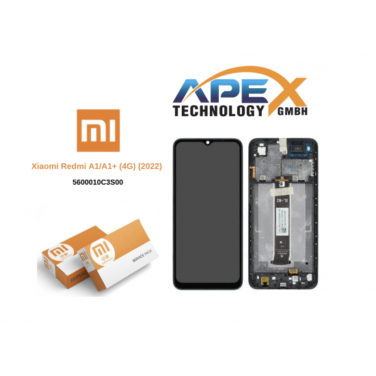 Xiaomi Redmi A1/A1+ (4G) (2022) BLACK Display module LCD / Screen + Touch - 5600010C3S00