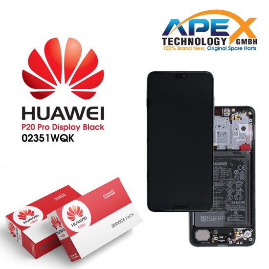 Huawei P20 Pro (CLT-L09, CLT-L29) Display module LCD / Screen + Touch + Battery Black 02351WQK OR 02351WQE