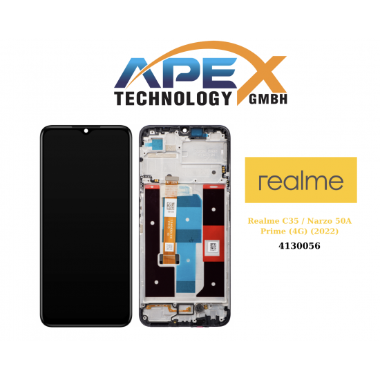 Realme C35 / Narzo 50A Prime (4G) (2022) BLACK LCD Display module LCD / Screen + Touch - 4130056