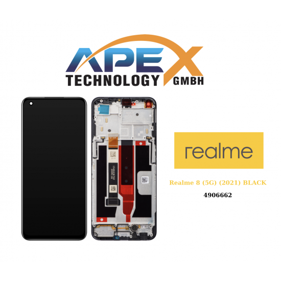 Realme 8 (5G) (2021) BLACK Display module LCD / Screen + Touch 4906662