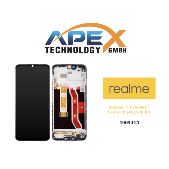 Realme 7i (Global) / Narzo 20 (4G) (2020) BLACK LCD Display module LCD / Screen + Touch - 4905315