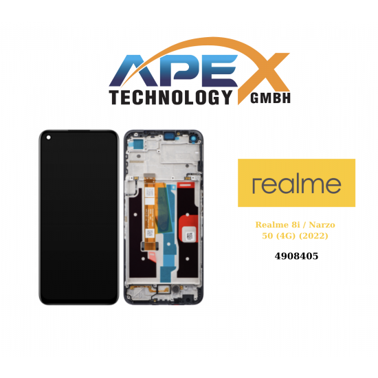 Realme 8i / Narzo 50 (4G) (2022) BLACK LCD Display module LCD / Screen + Touch - 4908405