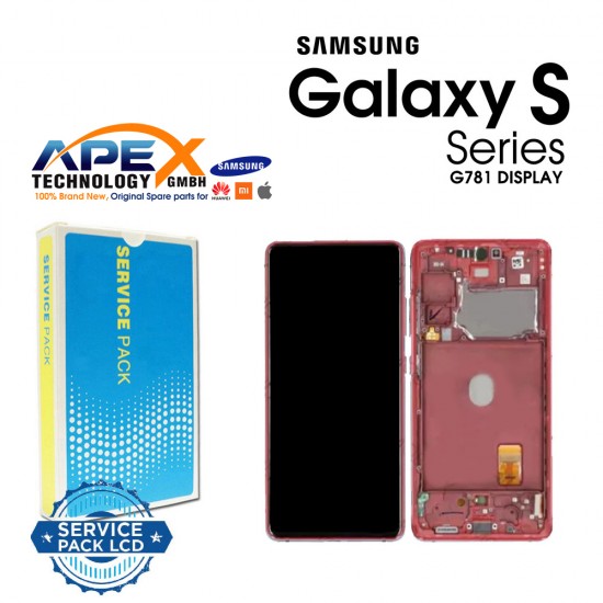 Samsung  Galaxy SM-G781/G780 (S20 FE 5G/4G 2020)  Display module LCD / Screen + Touch - Cloud Red - GH82-24214E OR GH82-24215E OR GH82-29056E OR GH82-31320E OR GH82-31321E