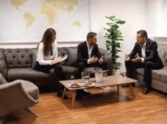 Meeting in the lounge area