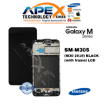 SM-M305 (M30 2019) BLACK (with frame) LCD