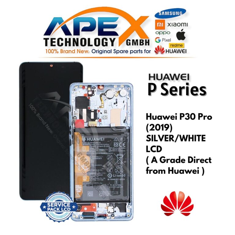 Huawei P30 Pro (2019) ARGENT/BLANC LCD ( A Grade Direct from Huawei ) – 02355MUR