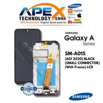 Samsung Galaxy A01 (SM-A015) Écran LCD - Noir (small Connector) (avec châssis) (Service Pack) – GH81-18209A