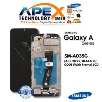 Samsung Galaxy A03 (SM-A035G) Display LCD - Nero Eu Code (con cornice) (Service Pack) – GH81-21626A