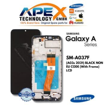 Samsung Galaxy A03s (SM-A037F) LCD Screen Display - Black Non Eu Code (with Frame) (Service Pack) – GH81-21232A