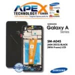 Samsung Galaxy A04 (SM-A045) LCD Screen Display - Black (with Frame) (Service Pack) – GH81-22731A