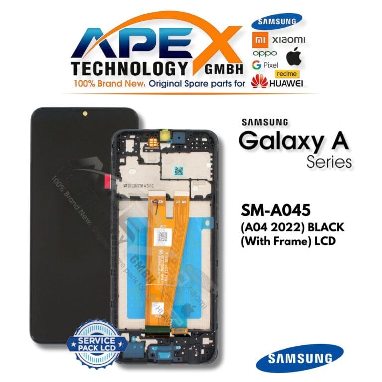 Samsung Galaxy A04 (SM-A045) Display LCD - Nero (con cornice) (Service Pack) – GH81-22731A