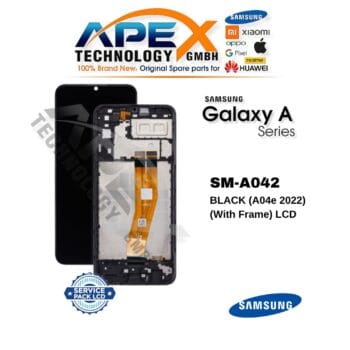 Samsung Galaxy A04e (SM-A042) LCD Screen Display - Black (with Frame) (Service Pack) – GH81-23088A