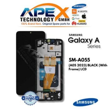 Samsung Galaxy A05 (SM-A055) LCD Screen Display - Black (with Frame) (Service Pack) – GH81-24189A