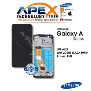 Samsung Galaxy A11 (SM-A115) LCD Screen Display - Black (with Frame) (Service Pack) – GH81-18760A