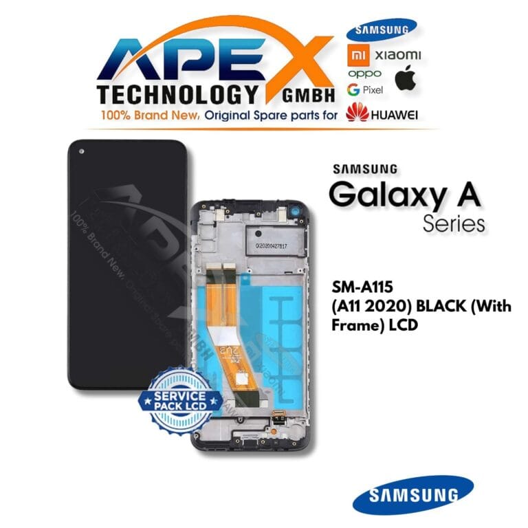 Samsung Galaxy A11 (SM-A115) Pantalla LCD - Negro (con marco) (Service Pack) – GH81-18760A