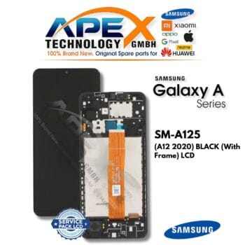 Samsung Galaxy A12 (SM-A125) LCD Screen Display - Black (with Frame) (Service Pack) – GH82-24491A