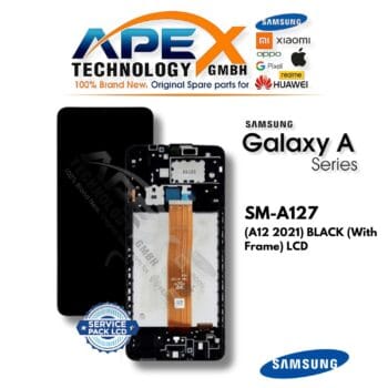 Samsung Galaxy A12 (SM-A127) LCD Screen Display - Black (with Frame) (Service Pack) – GH82-26485A