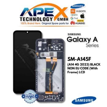 Samsung Galaxy A14 4G (SM-A145F) LCD Screen Display - Black Non Eu Code (with Frame) (Service Pack) – GH82-31184A