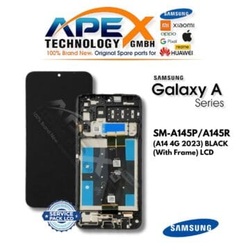 Samsung Galaxy A14 4G (SM-A145P/A145R) LCD Screen Display - Black (with Frame) (Service Pack) – GH81-23540A