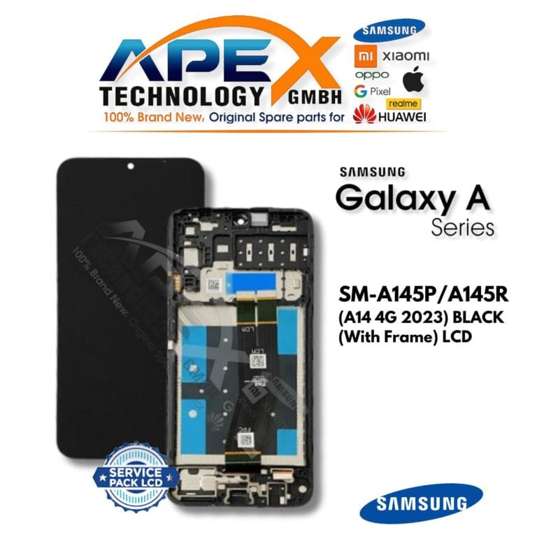 Samsung Galaxy A14 4G (SM-A145P/A145R) Ecrã LCD - Preto (com moldura) (Service Pack) – GH81-23540A