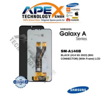 Samsung Galaxy A14 5G (SM-A146B) LCD Screen Display - Black (big Connector) (with Frame) (Service Pack) – GH82-30658A