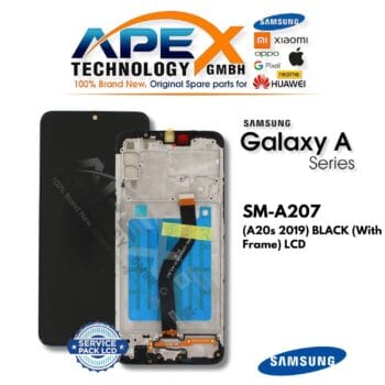 Samsung Galaxy A20s (SM-A207) LCD Screen Display - Black (with Frame) (Service Pack) – GH81-17774A