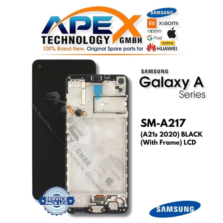 Samsung Galaxy A21s (SM-A217) Pantalla LCD - Negro (con marco) (Service Pack) – GH82-23089A