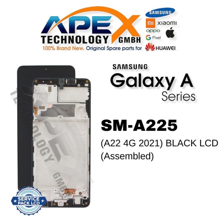 Samsung Galaxy A22 4G (SM-A225) Pantalla LCD - Negro (con marco) (Service Pack) – GH82-25944A