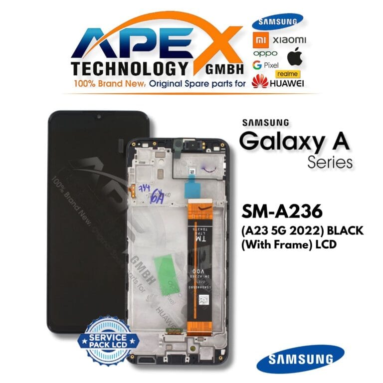 Samsung Galaxy A23 5G (SM-A236) LCD-Display - Schwarz (mit Rahmen) (Service Pack) – GH82-29734A