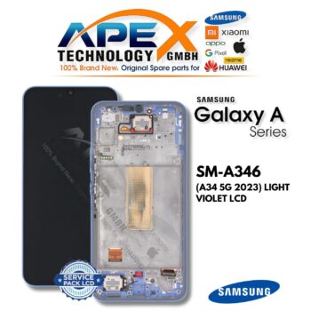 Samsung Galaxy A34 5G (SM-A346) Display LCD - Viola chiaro (Service Pack) – GH82-31200D