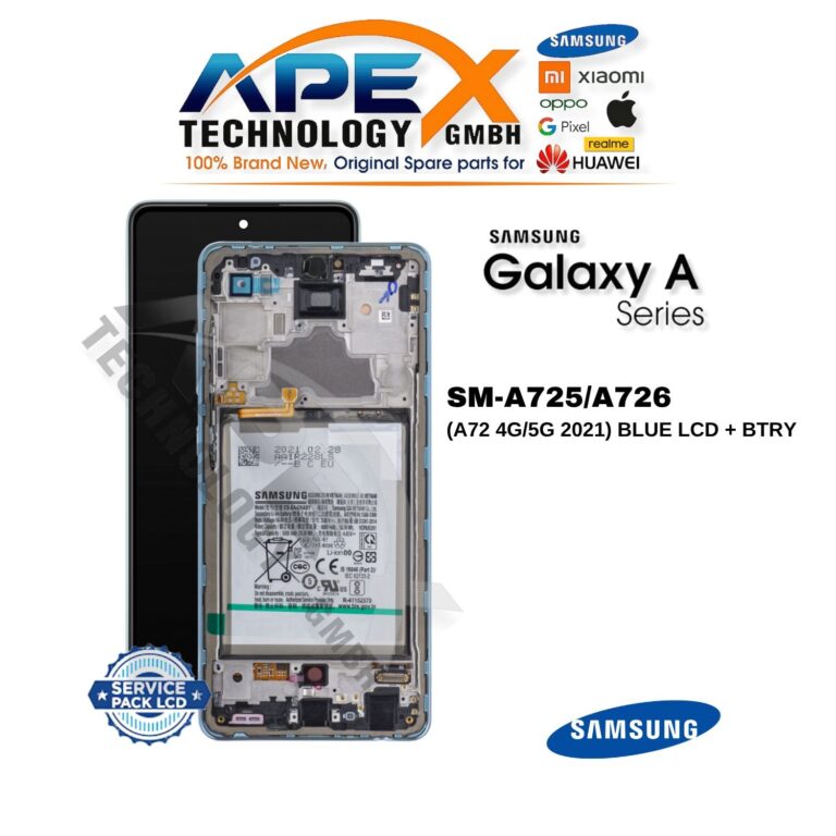 Samsung Galaxy A72 4G/5G (SM-A725/A726) LCD-Display - Blau (Service Pack) – GH82-25541B