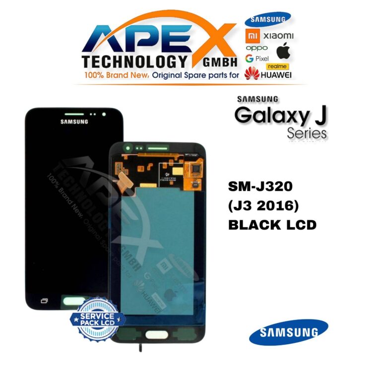 Samsung Galaxy J3 (SM-J320) Ecrã LCD - Preto (Service Pack) – GH97-18414C
