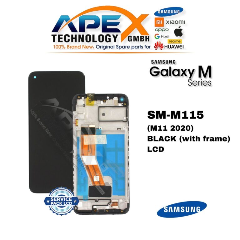 Samsung Galaxy M11 (SM-M115) Ecrã LCD - Preto (com moldura) (Service Pack) – GH81-18736A