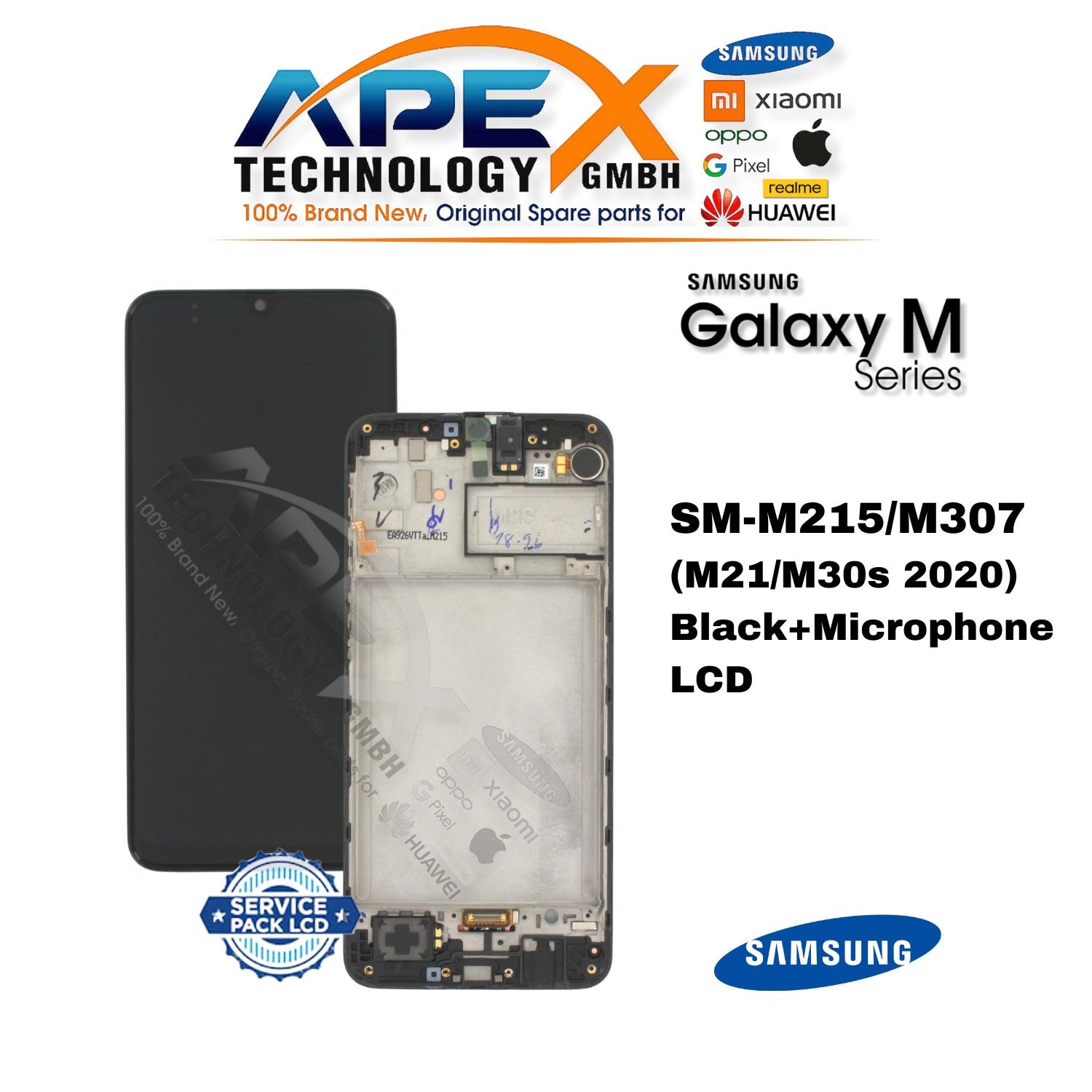 Samsung Galaxy M21/M30s (SM-M215/M307) Pantalla LCD - Negro + Microphone (Service Pack) – GH82-22509A Samsung Galaxy M21/M30s (SM-M215/M307) Pantalla LCD - Negro + Microphone (Service Pack) – GH82-22509A