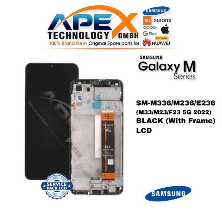 Samsung Galaxy M33/M23/F23 5G (SM-M336/M236/E236) Ecrã LCD - Preto (com moldura) (Service Pack) – GH82-28492A