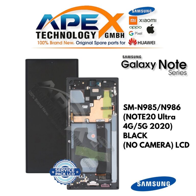 Samsung Galaxy NOTE20 Ultra 4G/5G (SM-N985/N986) Pantalla LCD - Negro (sin cámara) (Service Pack) – GH82-31458A