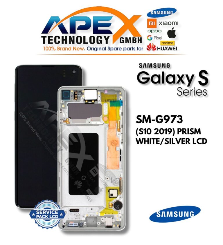 Samsung Galaxy S10 (SM-G973) Display LCD - Prism White/argento (Service Pack) – GH82-18850B