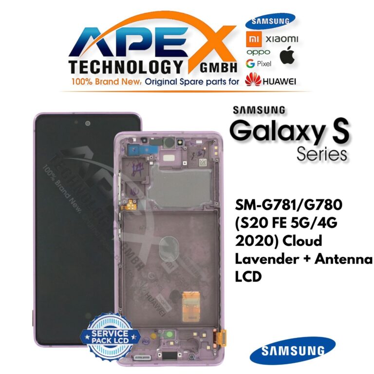 Samsung Galaxy S20 FE 5G/4G (SM-G781/G780) Display LCD - Cloud Lavender + Antenna (Service Pack) – GH82-24214C