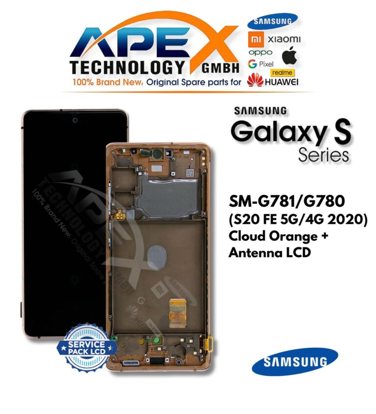 Samsung Galaxy S20 FE 5G/4G (SM-G781/G780) LCD-Display - Cloud Orange + Antenna (Service Pack) – GH82-24214F
