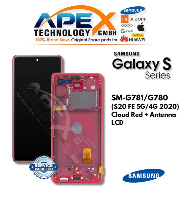 Samsung Galaxy S20 FE 5G/4G (SM-G781/G780) Display LCD - Cloud Red + Antenna (Service Pack) – GH82-24214E