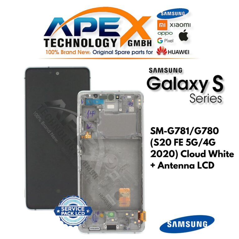 Samsung Galaxy S20 FE 5G/4G (SM-G781/G780) Pantalla LCD - Cloud White + Antenna (Service Pack) – GH82-24214B