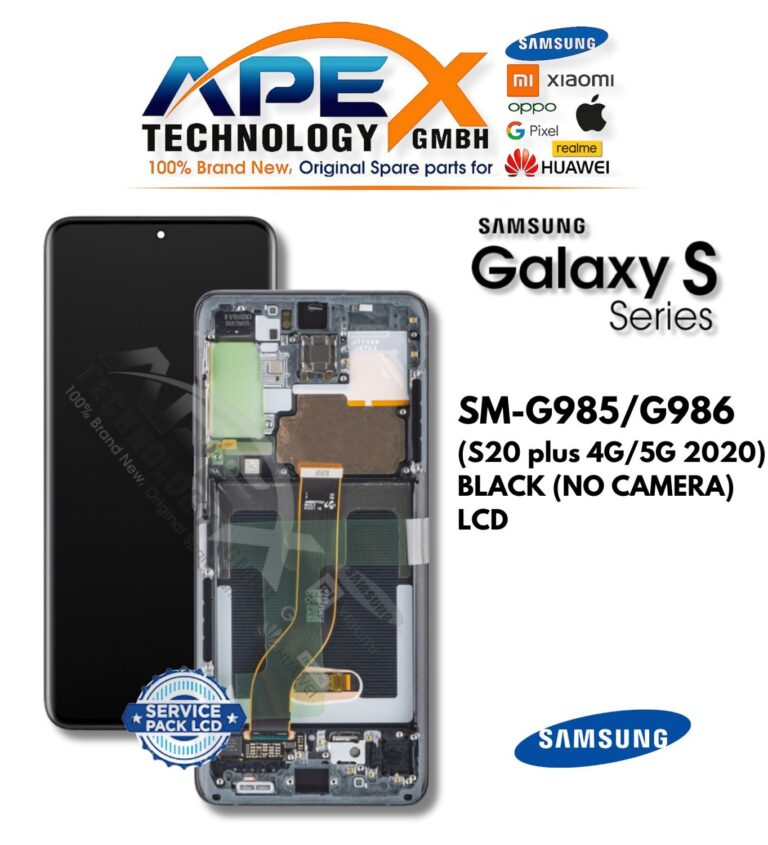 Samsung Galaxy S20 plus 4G/5G (SM-G985/G986) Pantalla LCD - Negro (sin cámara) (Service Pack) – GH82-31441A